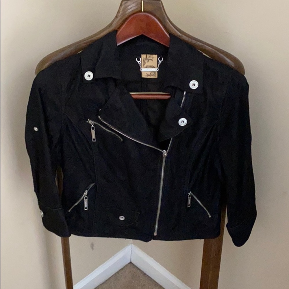 Black Lace Moto Style Jacket